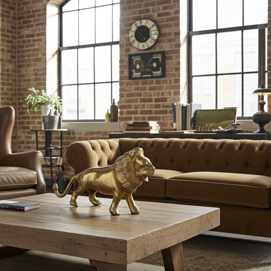 Impressive Italian Solid Brass Roaring Lion – Mid-Century, c.1960