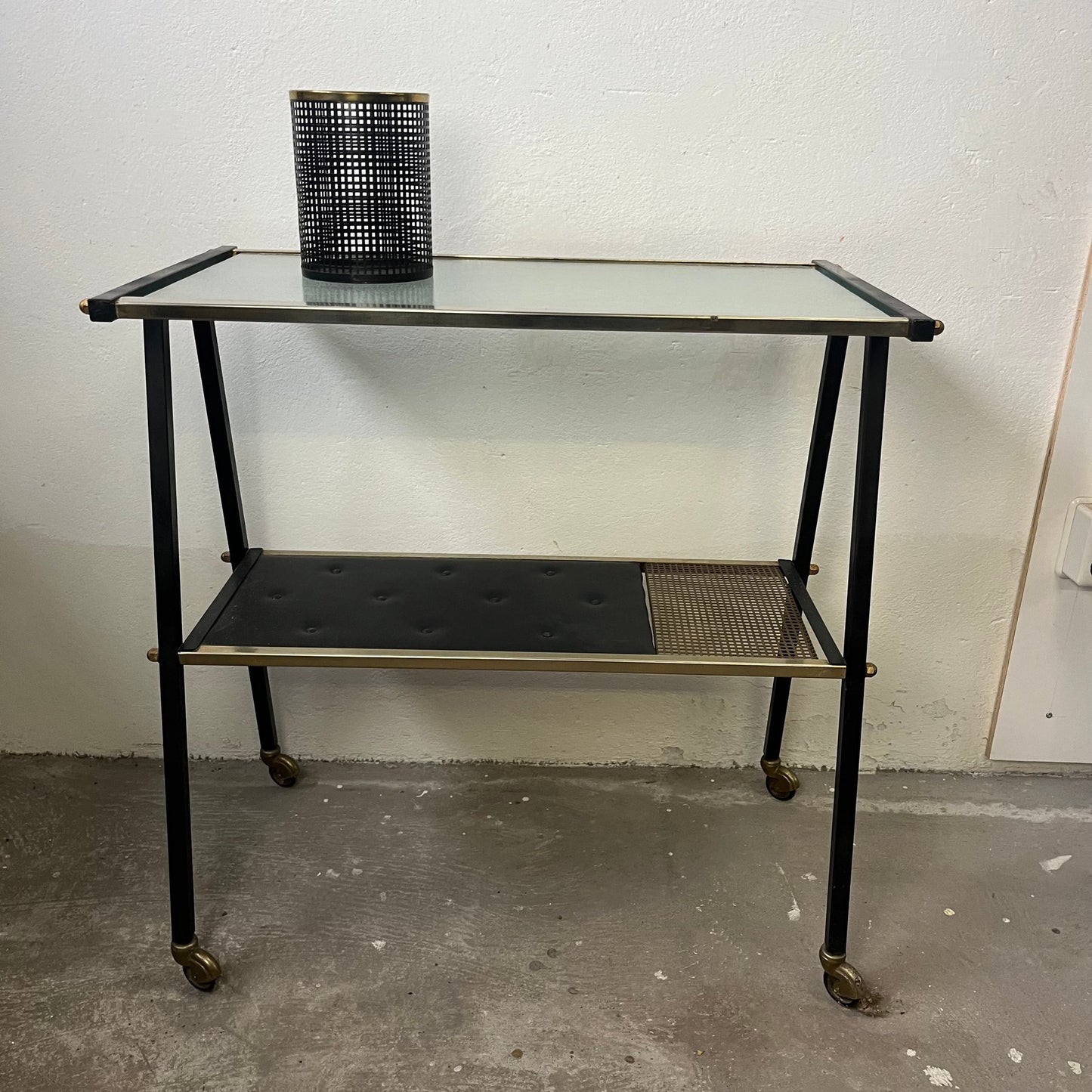 A Mid-Century Two-Tier Serving Trolley / Bar Cart with Bottle Holder | c.1960s