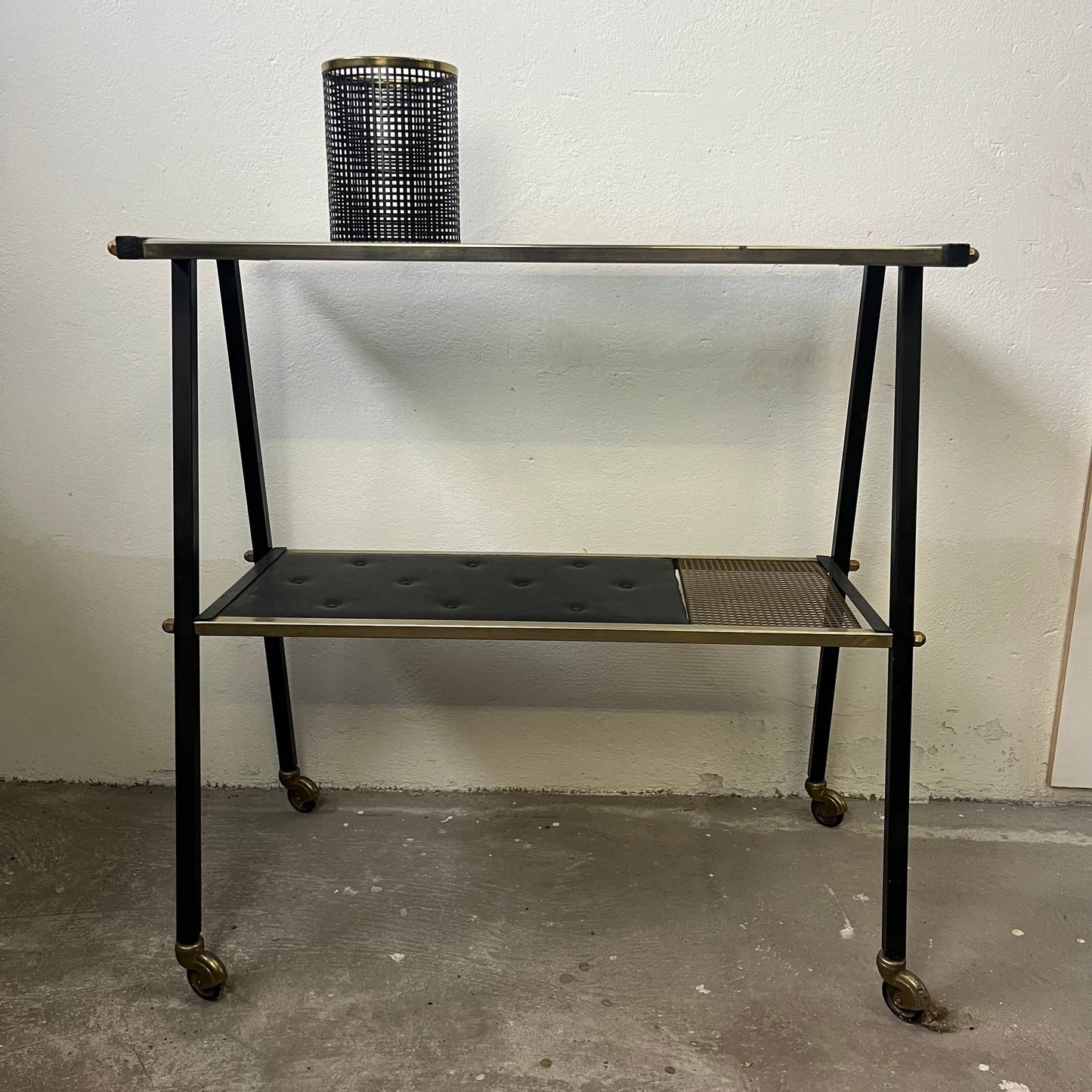 A Mid-Century Two-Tier Serving Trolley / Bar Cart with Bottle Holder | c.1960s