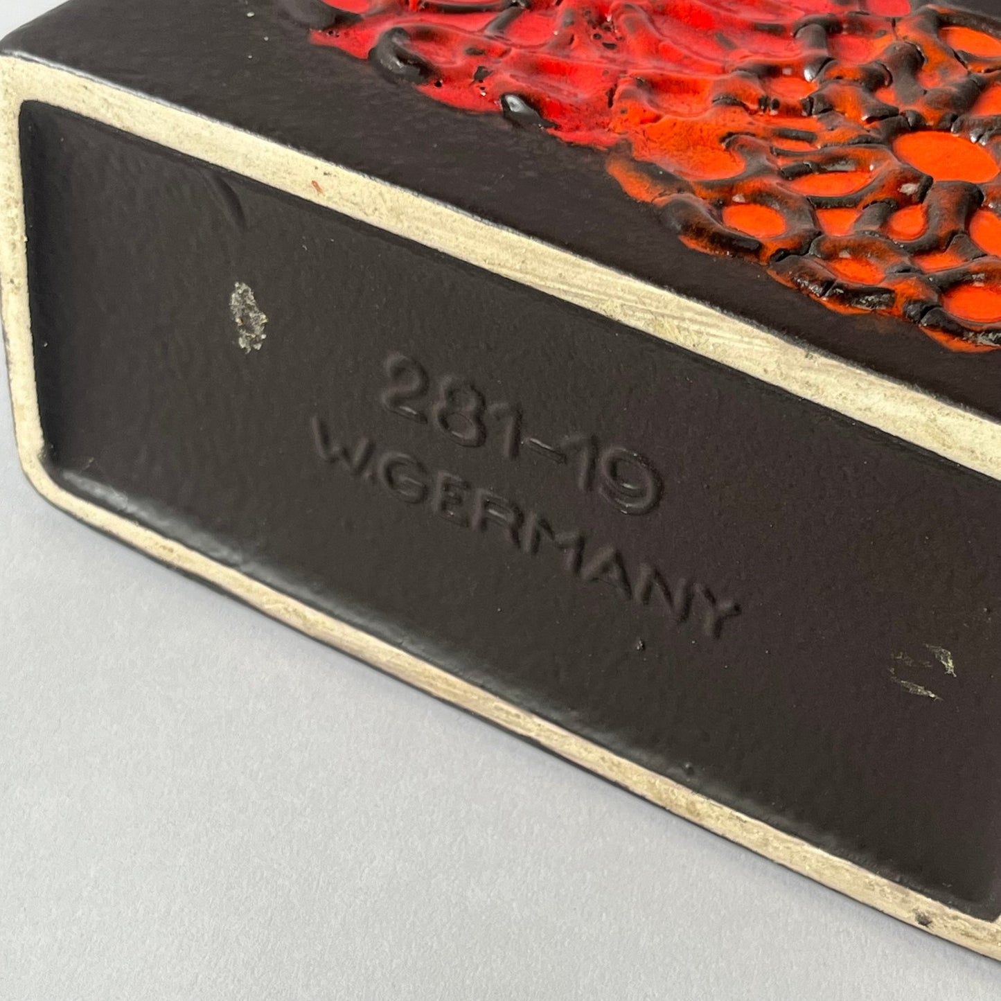 An Iconic Scheurich Bottle Vase in Red & Brown Fat Lava Glaze | West Germany, c.1970