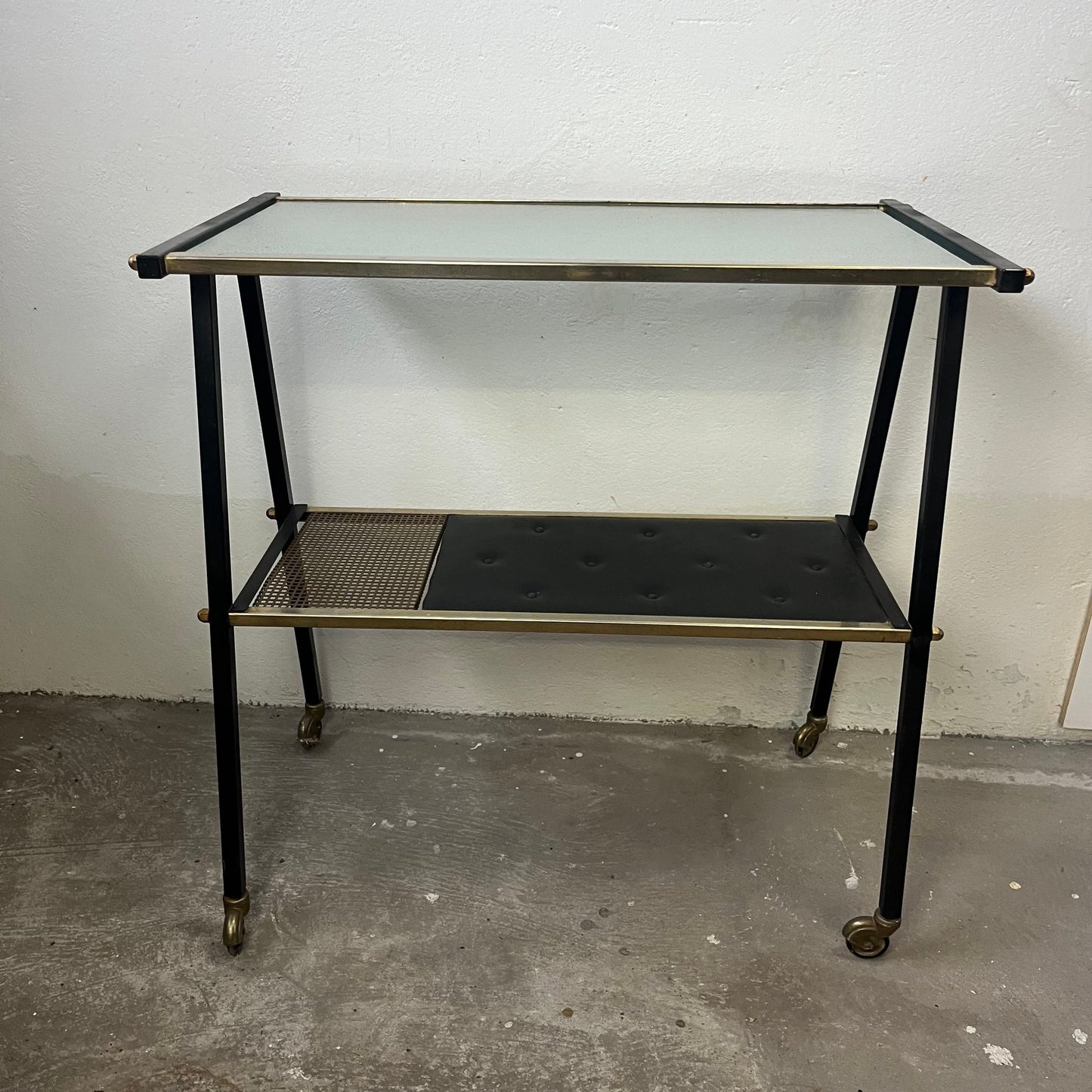 A Mid-Century Two-Tier Serving Trolley / Bar Cart with Bottle Holder | c.1960s