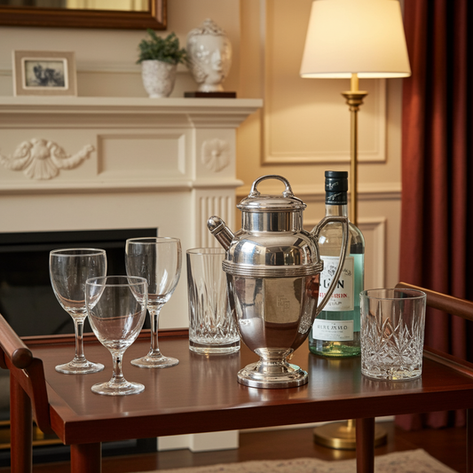 Art Deco Silver-Plated Cocktail Shaker & Pitcher – Classic Martini Shaker