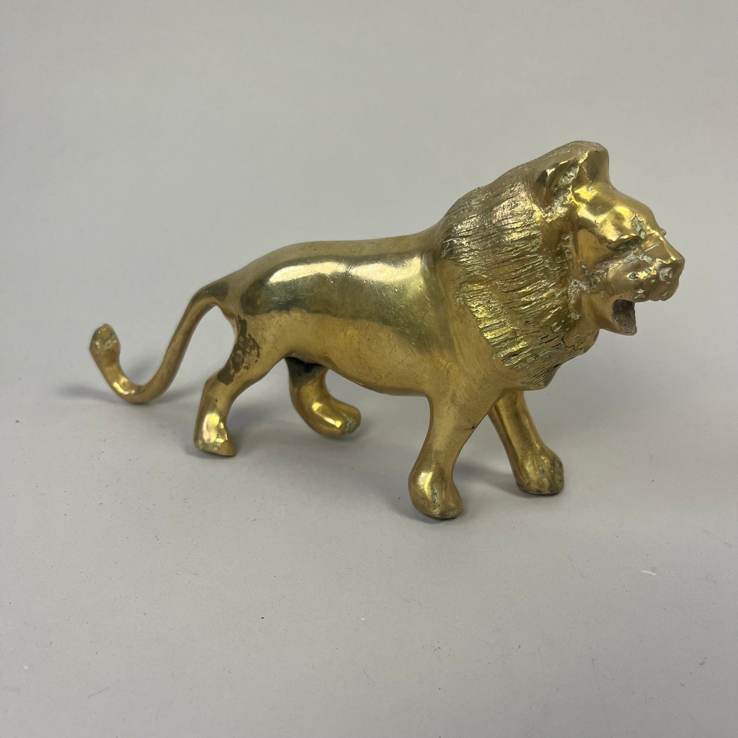 Impressive Italian Solid Brass Roaring Lion – Mid-Century, c.1960