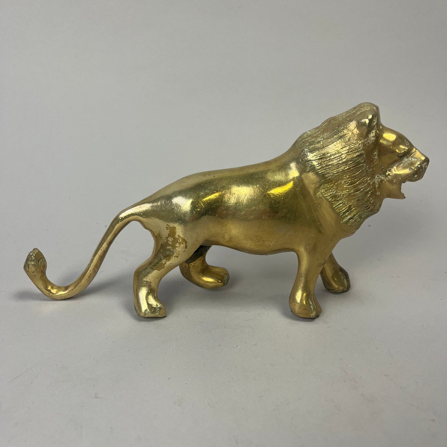 Impressive Italian Solid Brass Roaring Lion – Mid-Century, c.1960