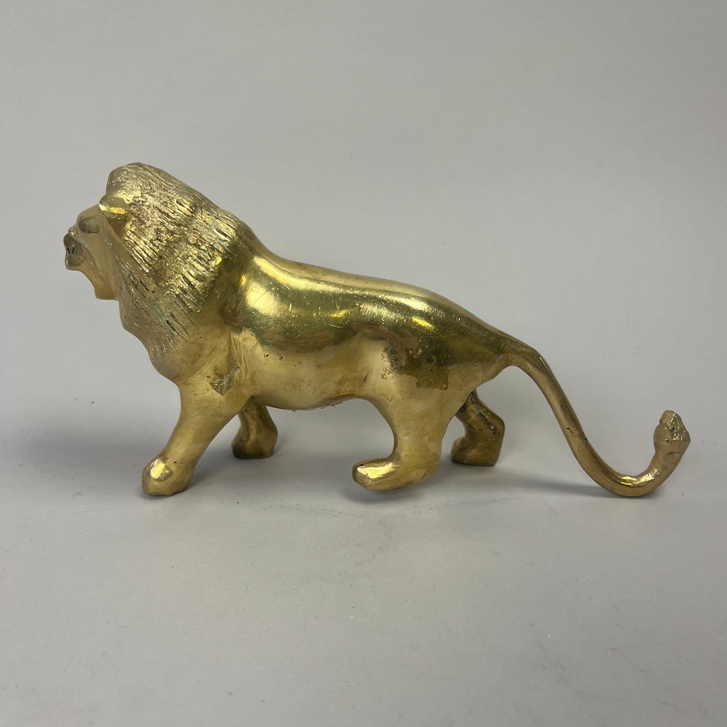 Impressive Italian Solid Brass Roaring Lion – Mid-Century, c.1960