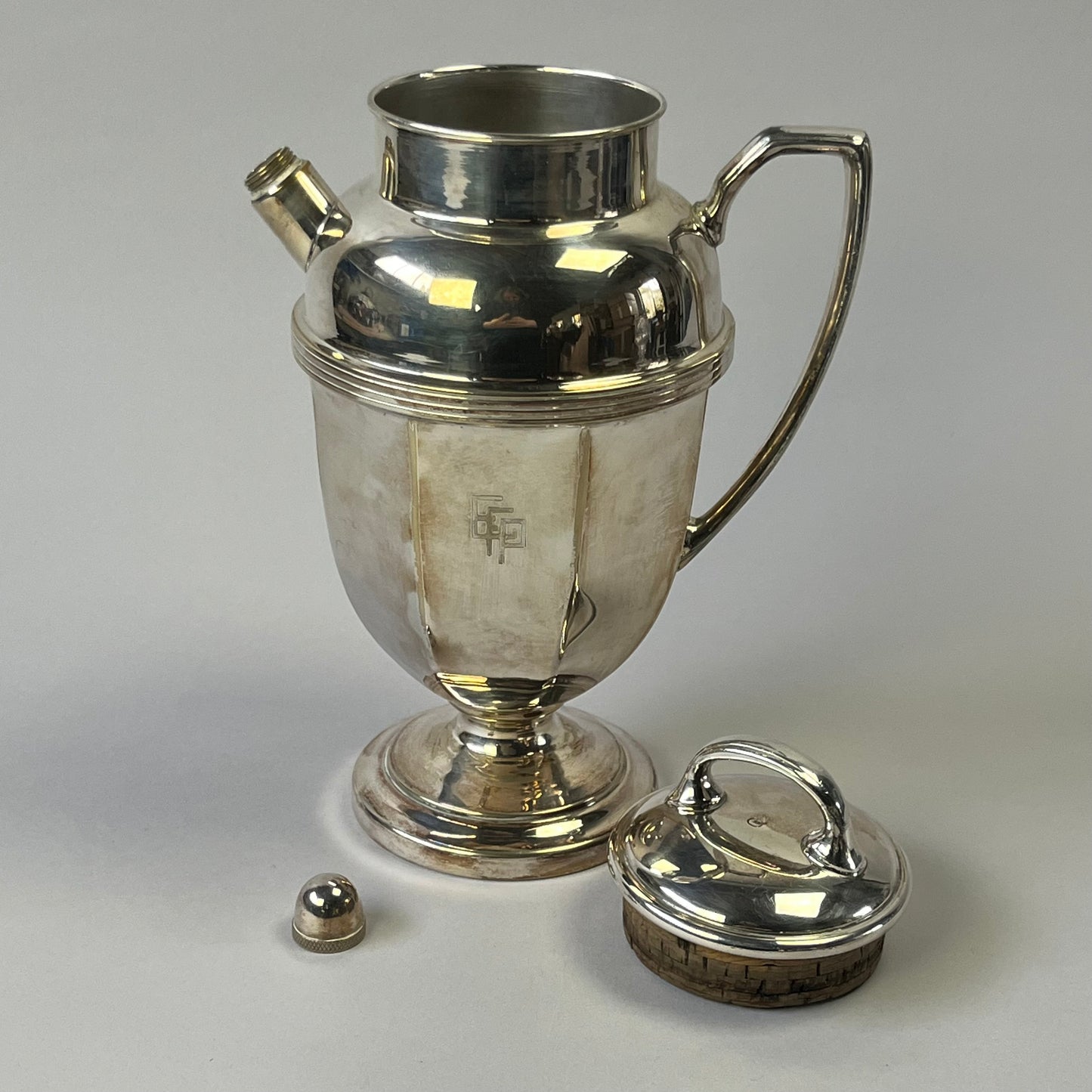 Art Deco Silver-Plated Cocktail Shaker & Pitcher – Classic Martini Shaker