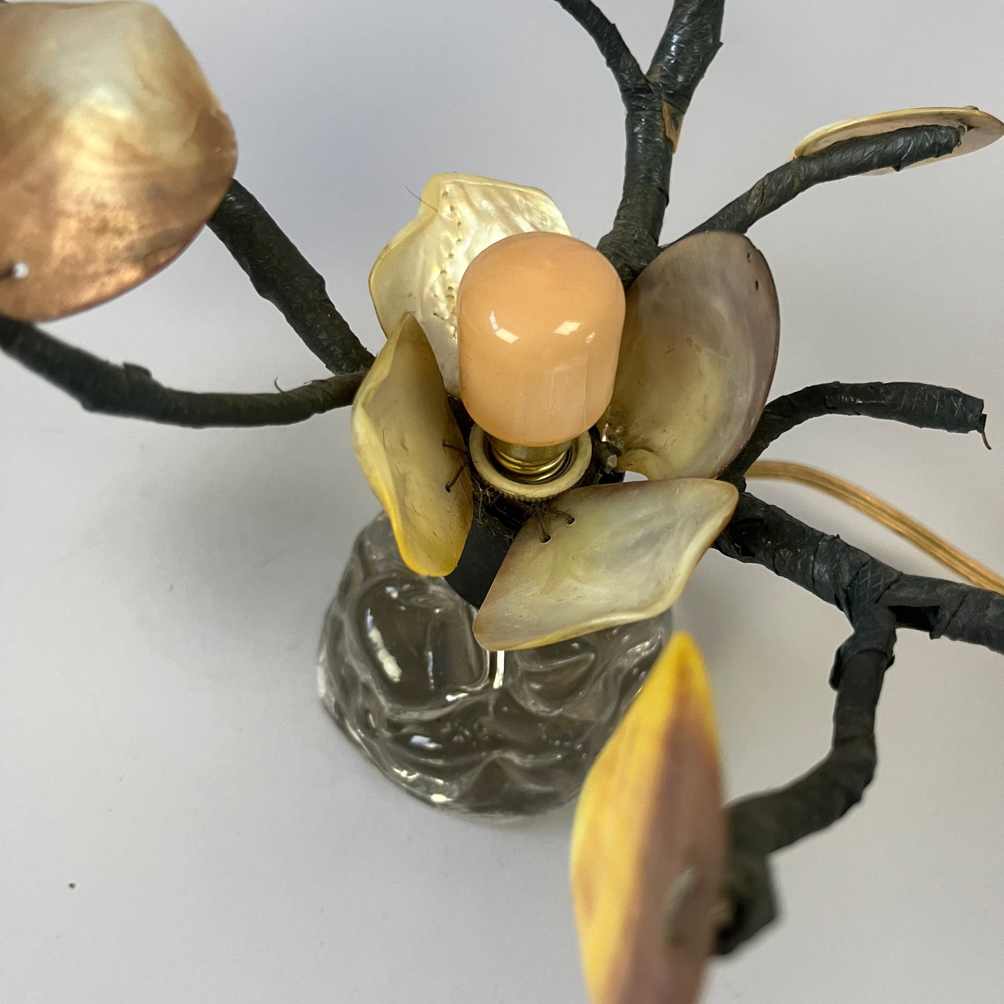 Art Deco Boudoir Light with Sea Shells and Mother-of-Pearl Flowers – c.1925