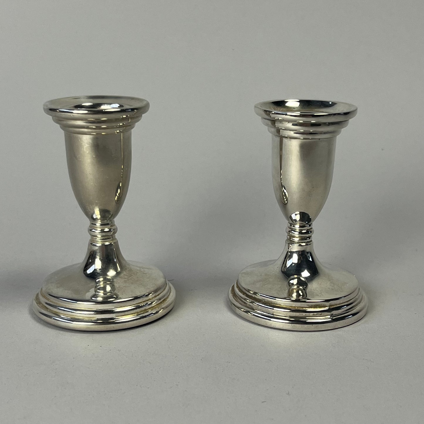Art Deco Silver-Plated Candleholders (Set of Two)