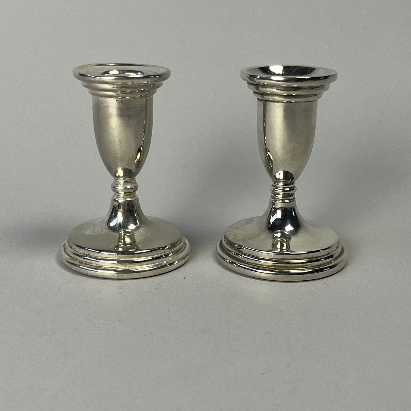 Art Deco Silver-Plated Candleholders (Set of Two)