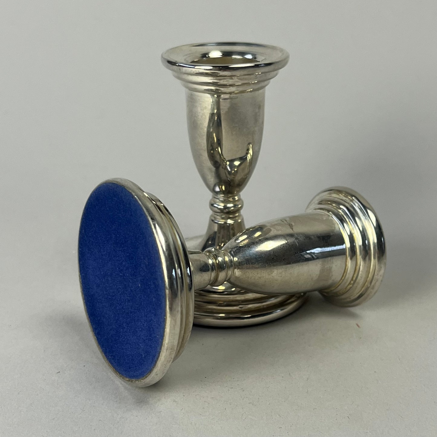 Art Deco Silver-Plated Candleholders (Set of Two)