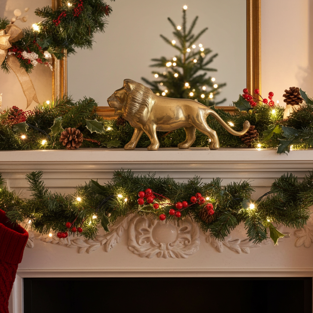 Impressive Italian Solid Brass Roaring Lion – Mid-Century, c.1960