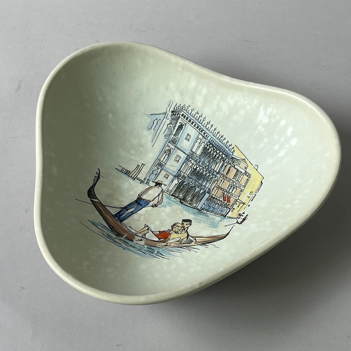 A Vintage Jasba Ceramic Dish with Venetian Gondolier Design | West Germany, c.1950–1960