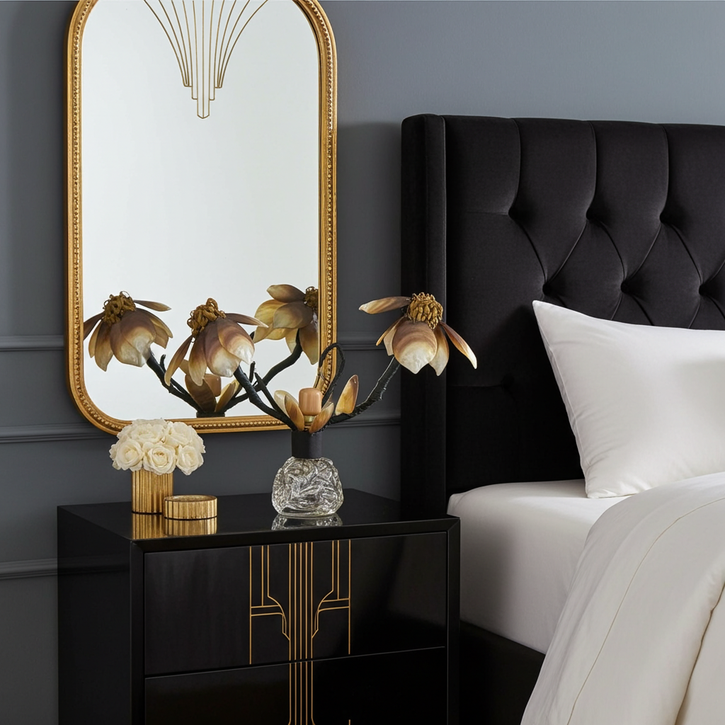 Art Deco Boudoir Light with Sea Shells and Mother-of-Pearl Flowers – c.1925