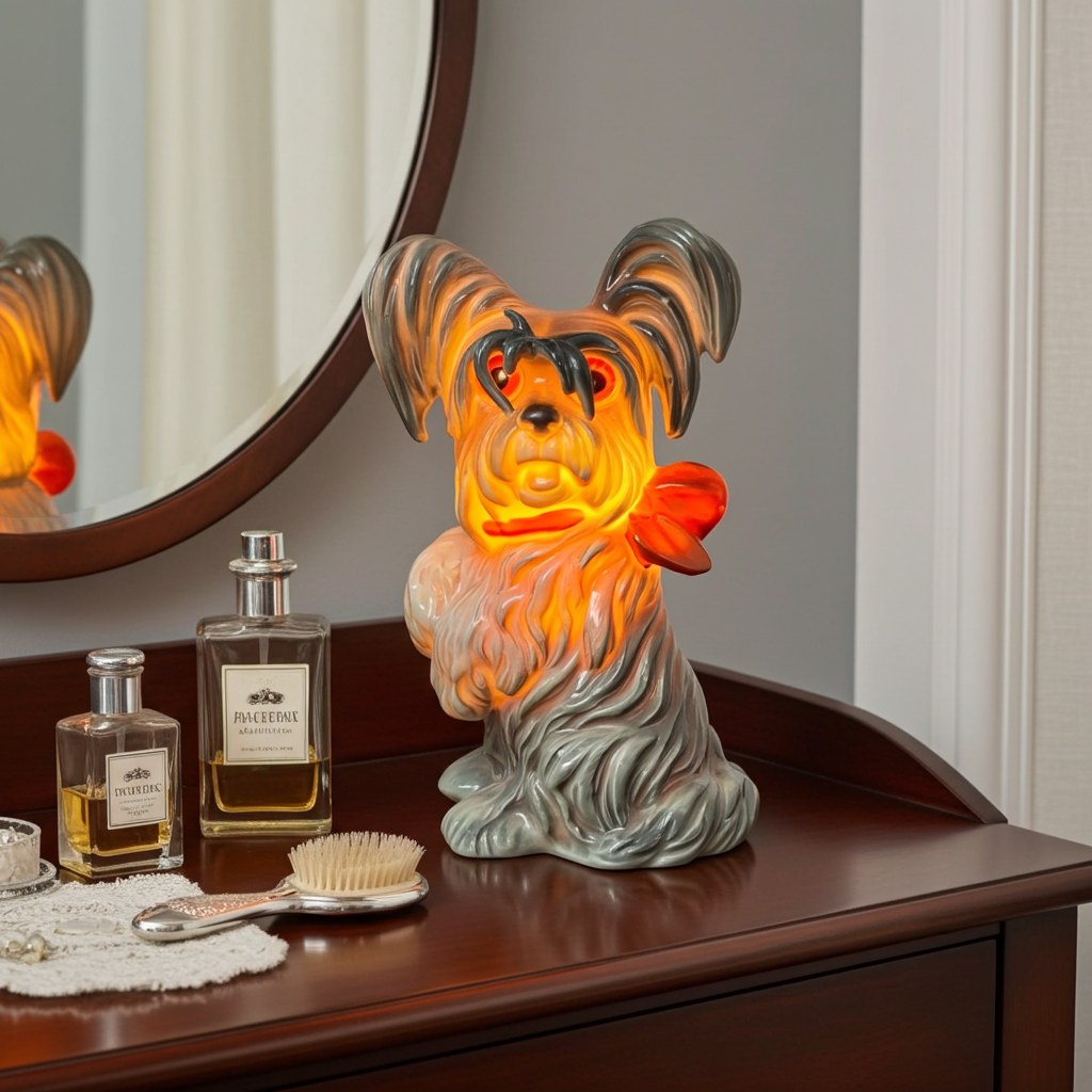 Charming Goebel “Scotty Dog” Boudoir Lamp – Porcelain, Germany